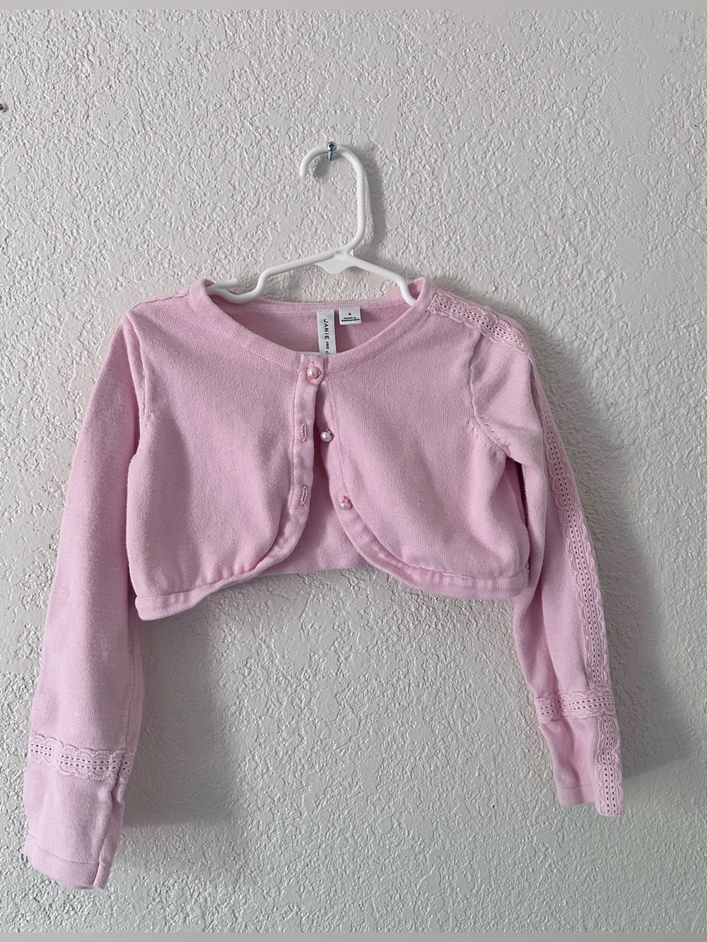girls pink cardigan